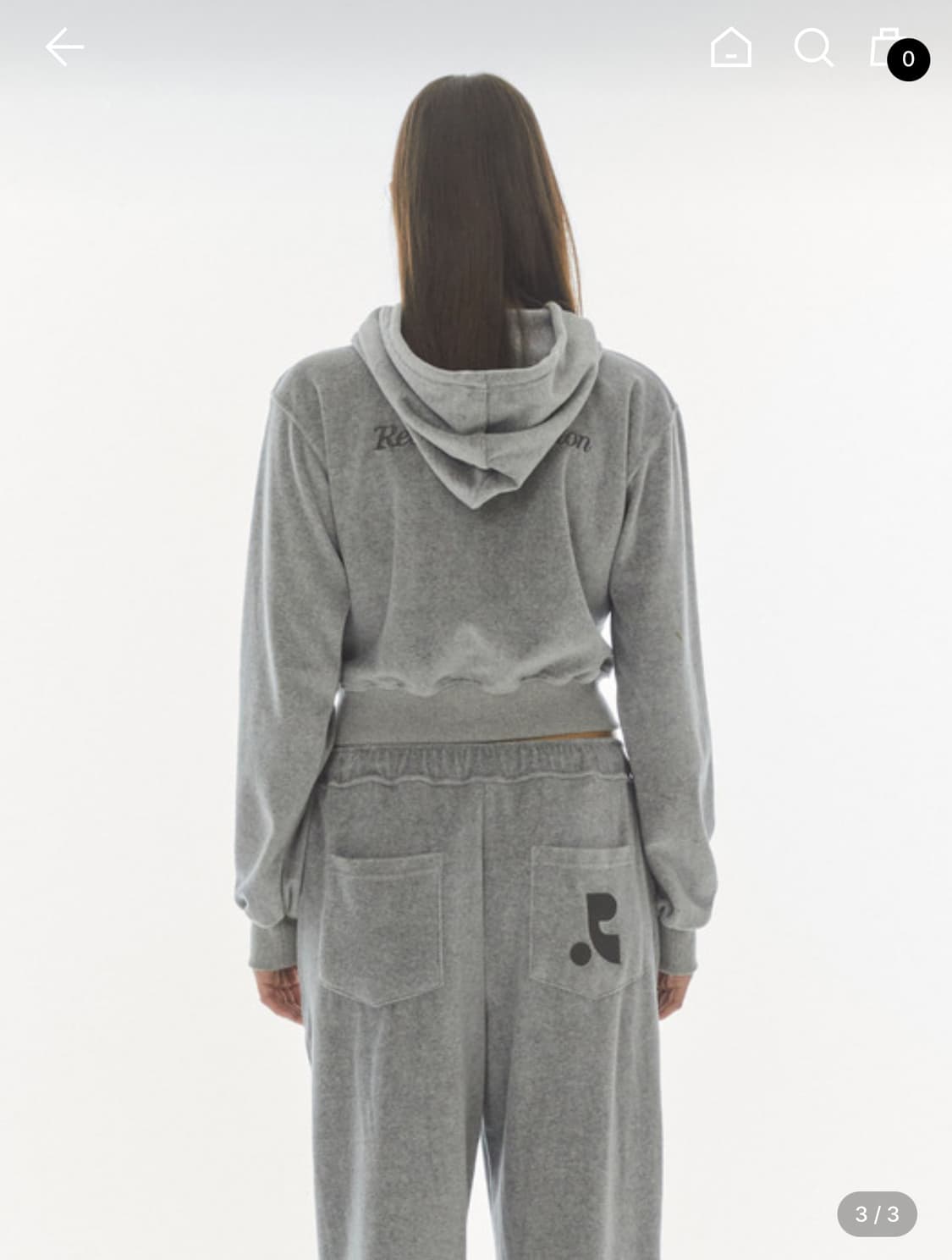 레스트앤레크레이션 벨벳 후드 집업 + 팬츠 세트 트레이닝 셋업 상품이미지3