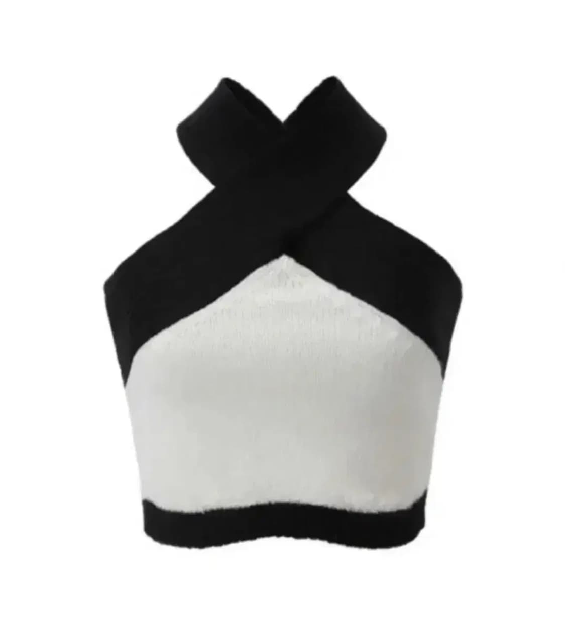 쓰리타임즈 모헤어 홀터 니트 탑 상품이미지1