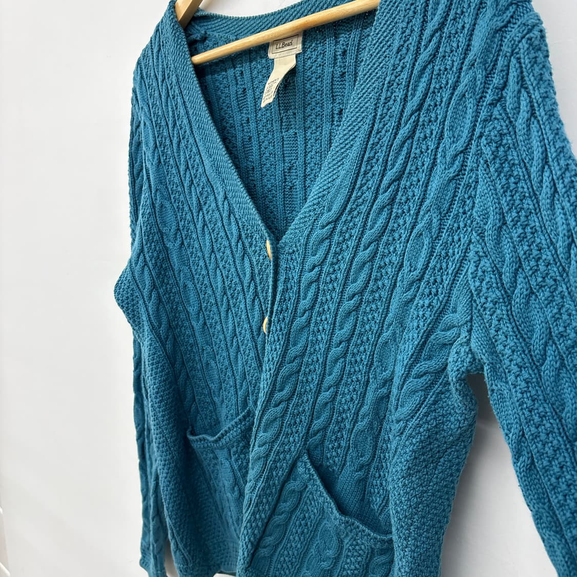 L.L.Bean 케이블 니트 가디건 청록색 여성 M 상품이미지4