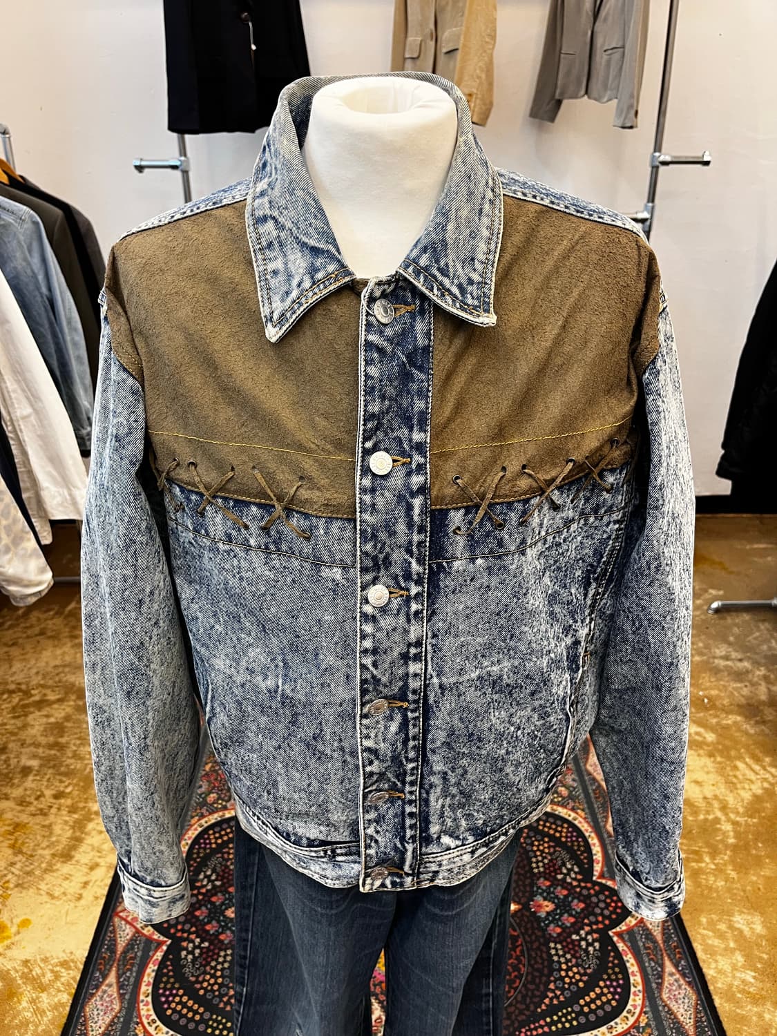 BOBSON 스웨이드 패널 데님 자켓 상품이미지2