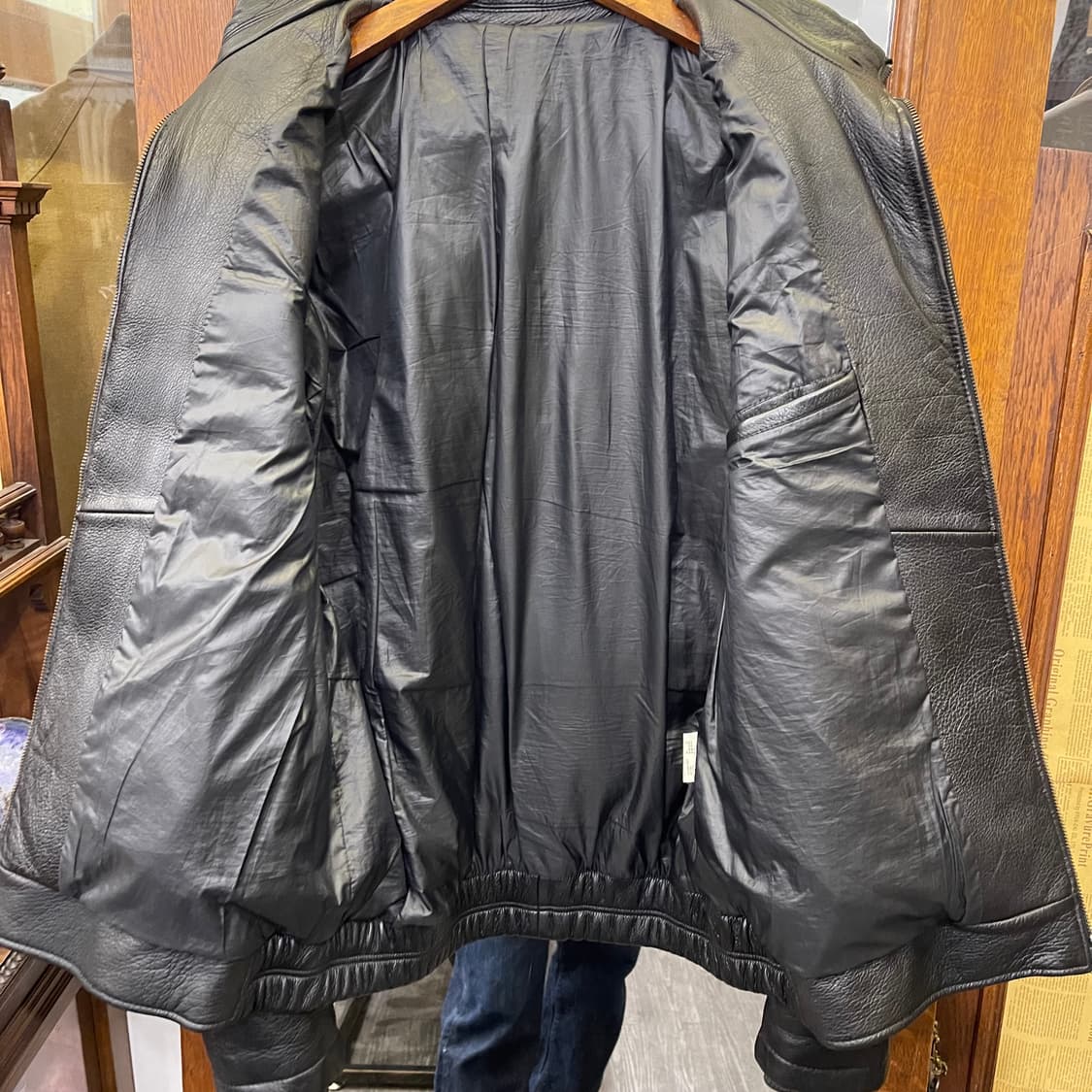 Vintage leather puffer jacket 상품이미지7