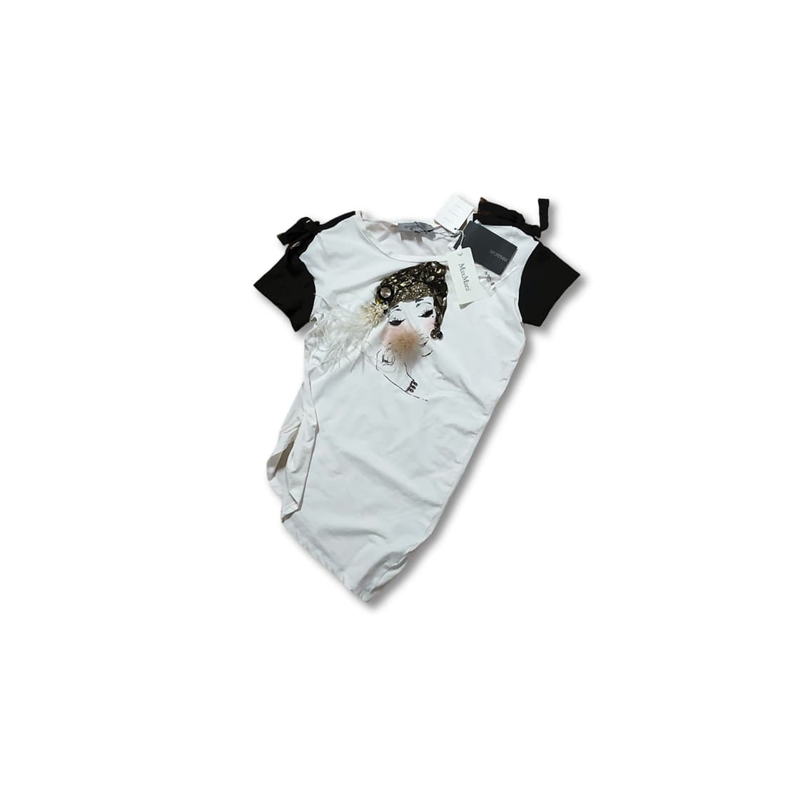 Milady Corsage Asymmetry T-shirt 상품이미지1