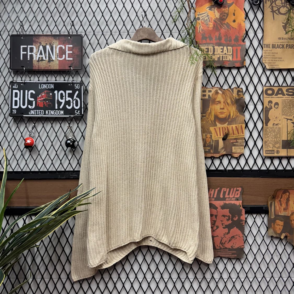 00s 엠포리오 아르마니 니트 브이넥 카라 썸머 니트 아이보리 상품이미지2