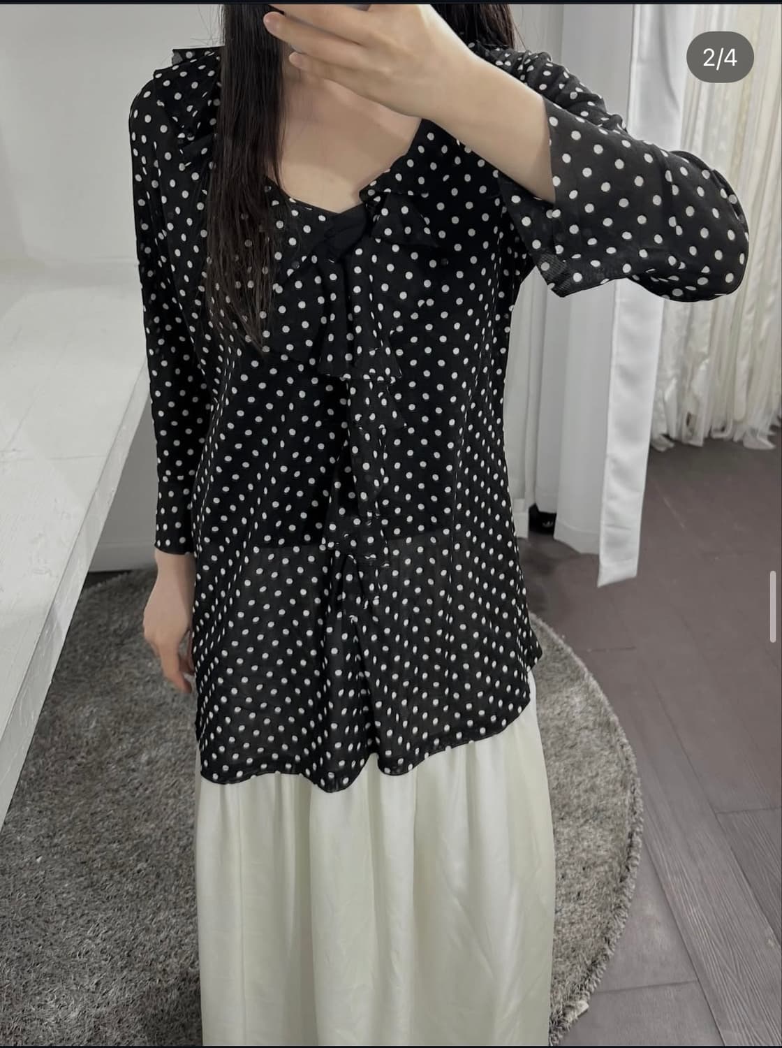 dita dot frill blouse 상품이미지1