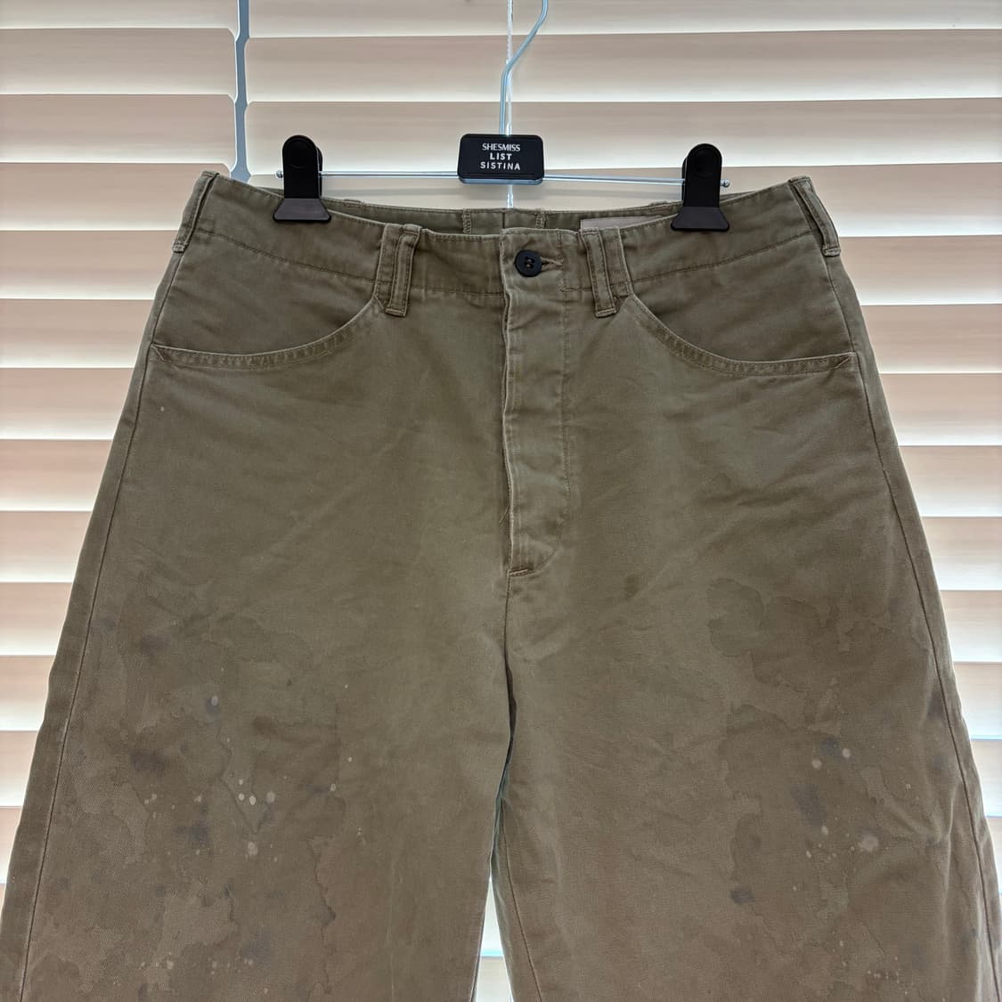 바우와우 Bowwow USN N-3 트윌 페인트 워싱 치노 팬츠 바지 L 상품이미지5