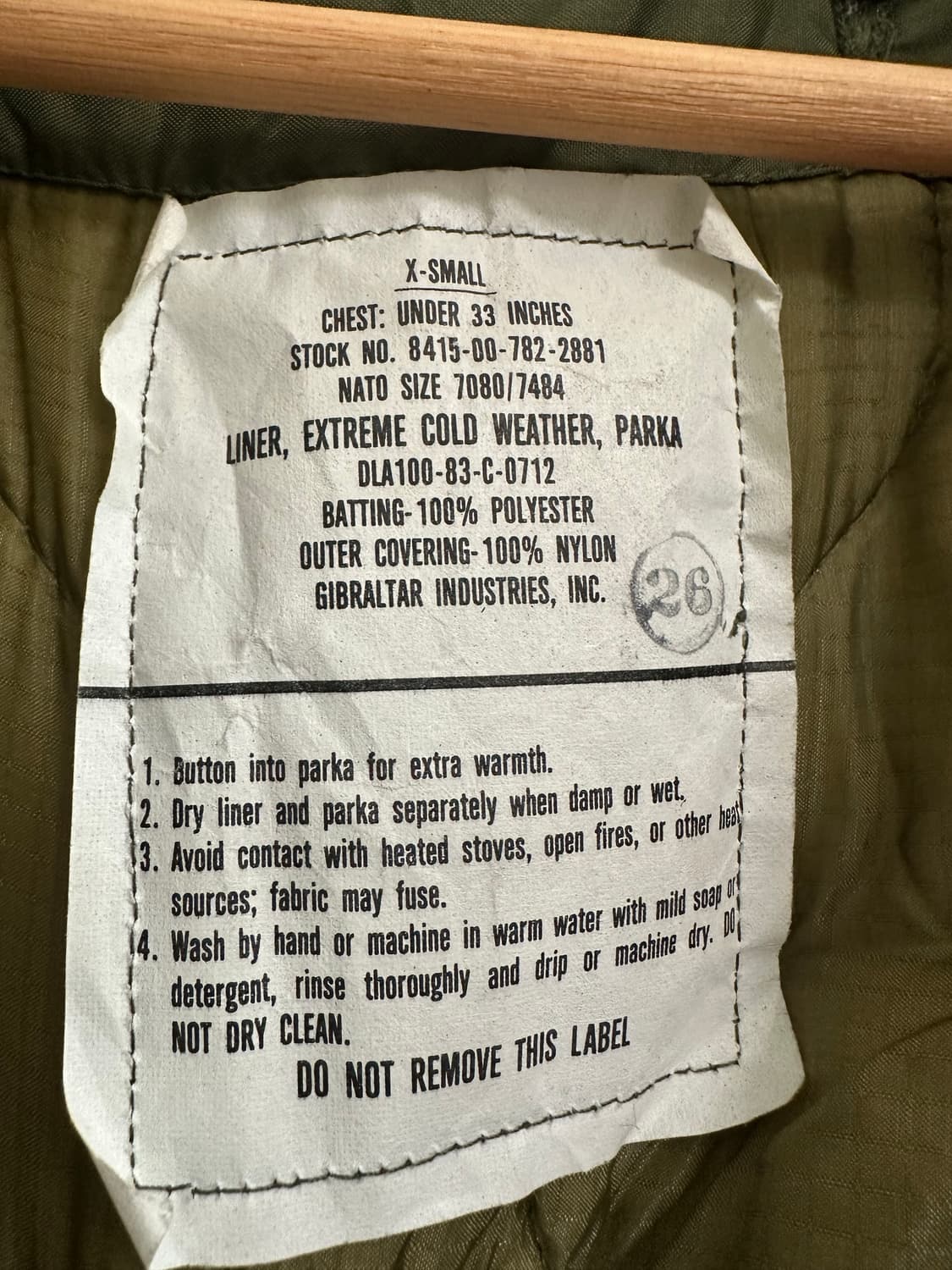 미군 오리지널 피쉬테일 xs 사이즈 A급 상품이미지7