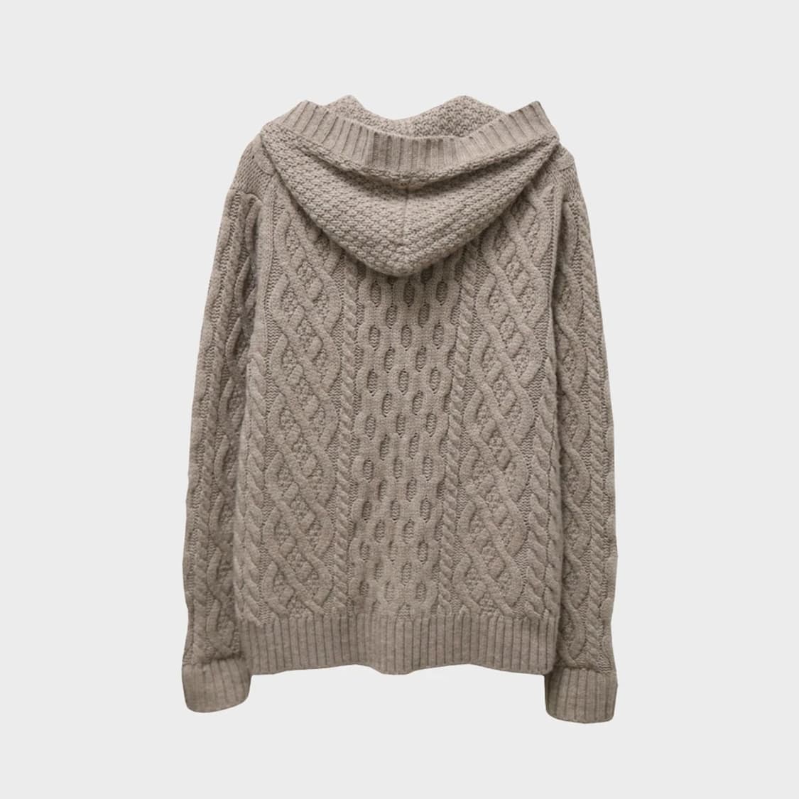 GU 브라운 후드 울 혼방 니트 자켓 61134 상품이미지2