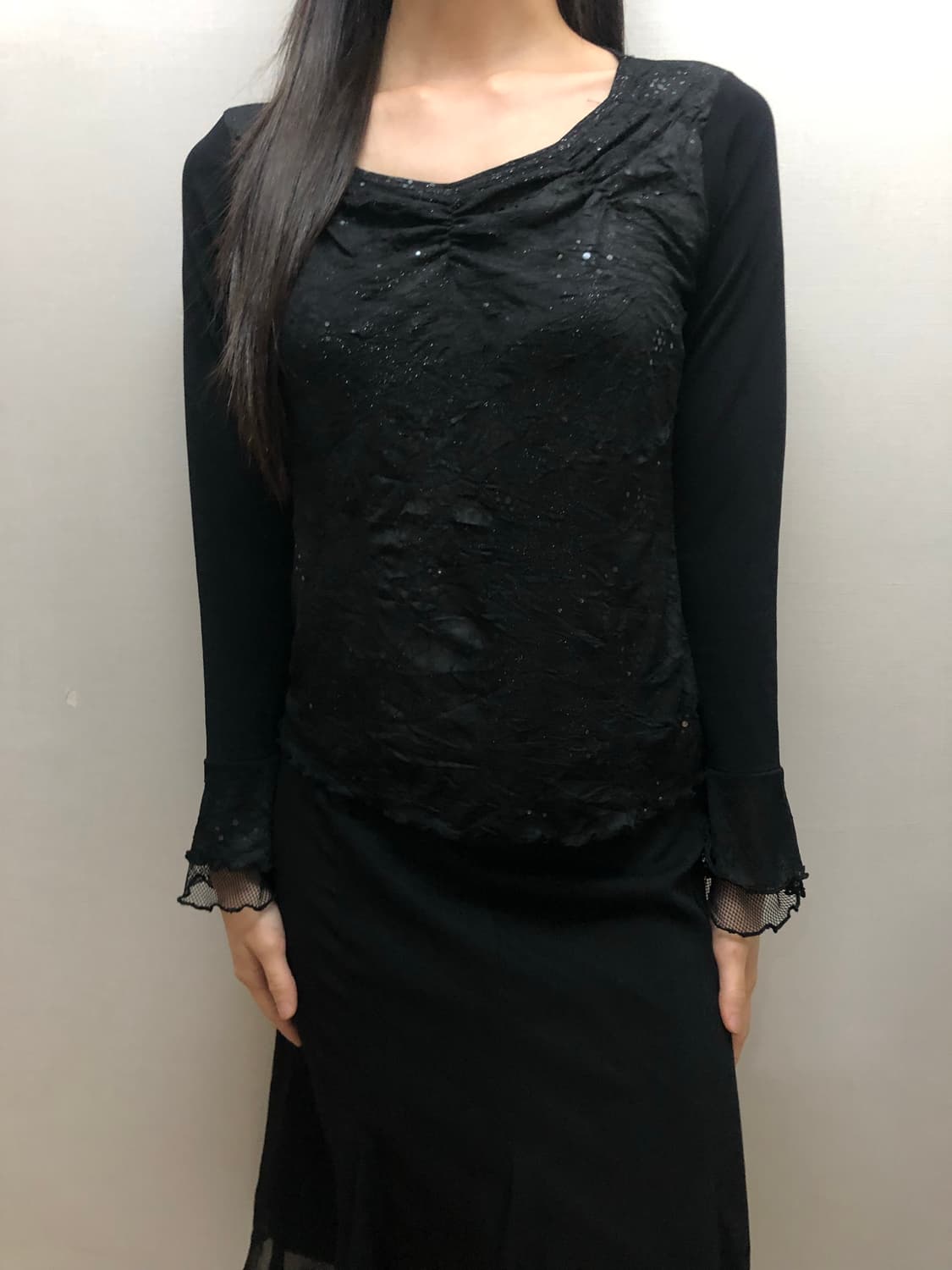 빈티지 블랙 스팽글 탑 상품이미지2