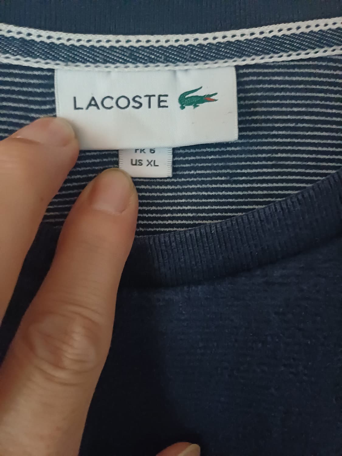 라코스테 남성 스트라이프 크루넥 롱슬리브 [XL] 상품이미지2