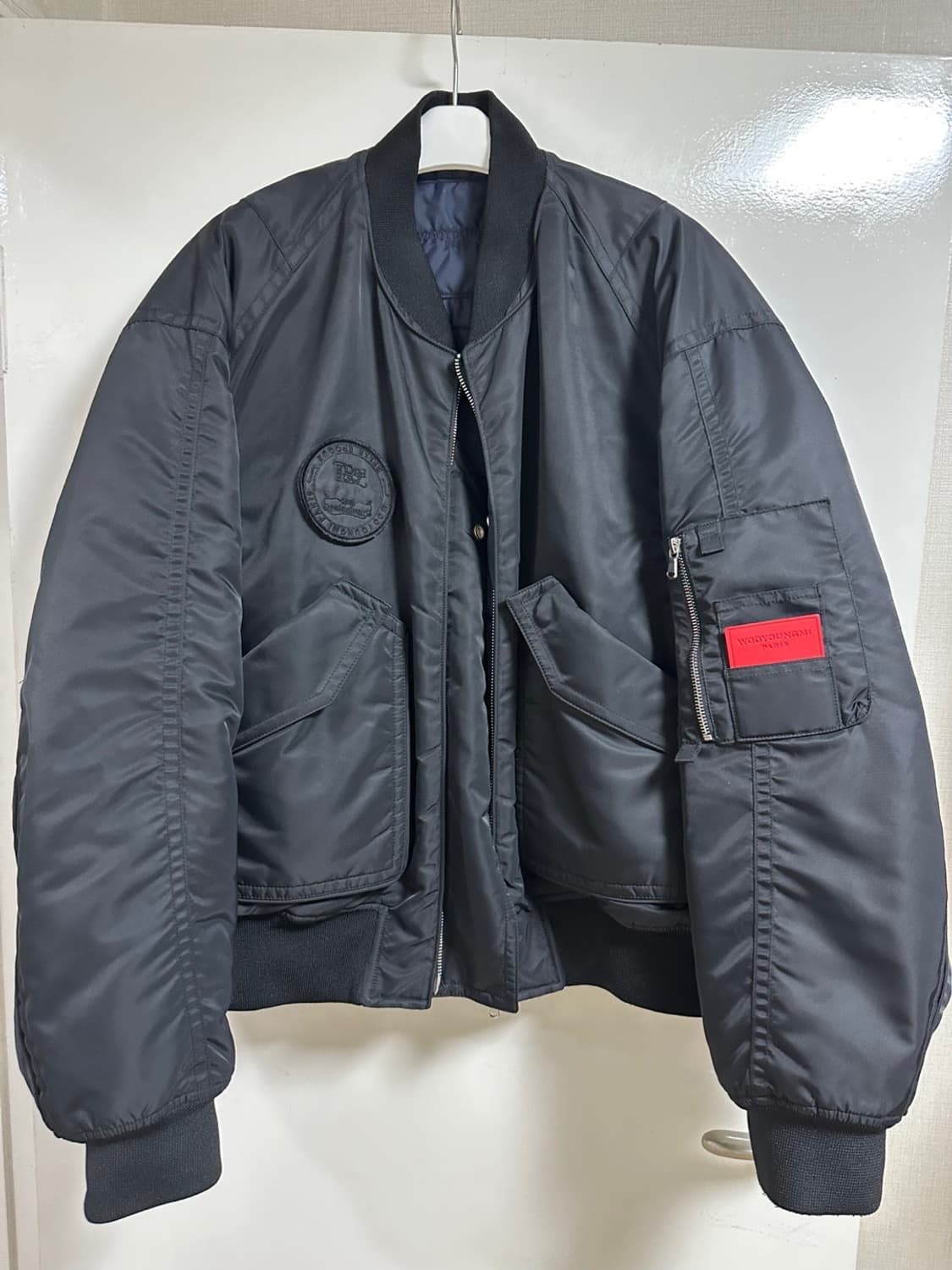 [48]우영미 자수 패치 디테일 MA-1 블랙 상품이미지1