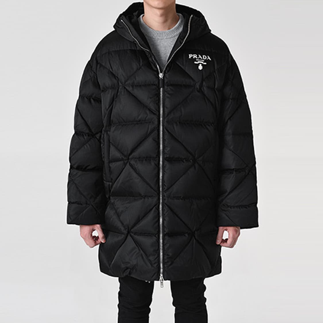 프라다 리나일론 롱패딩 블랙 M 상품이미지2