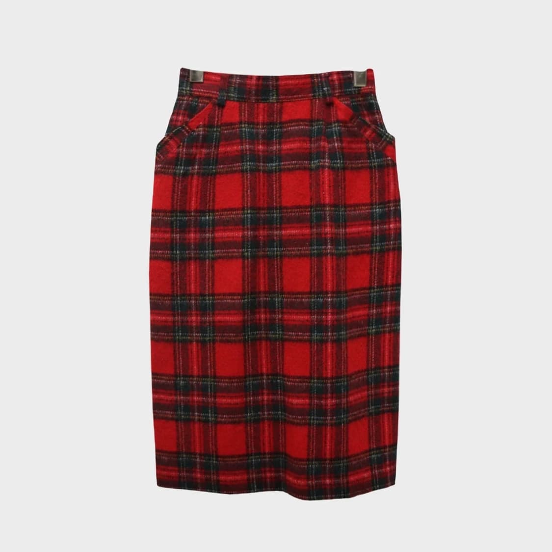 레드 체크 울 혼방 미디스커트 61143 상품이미지1