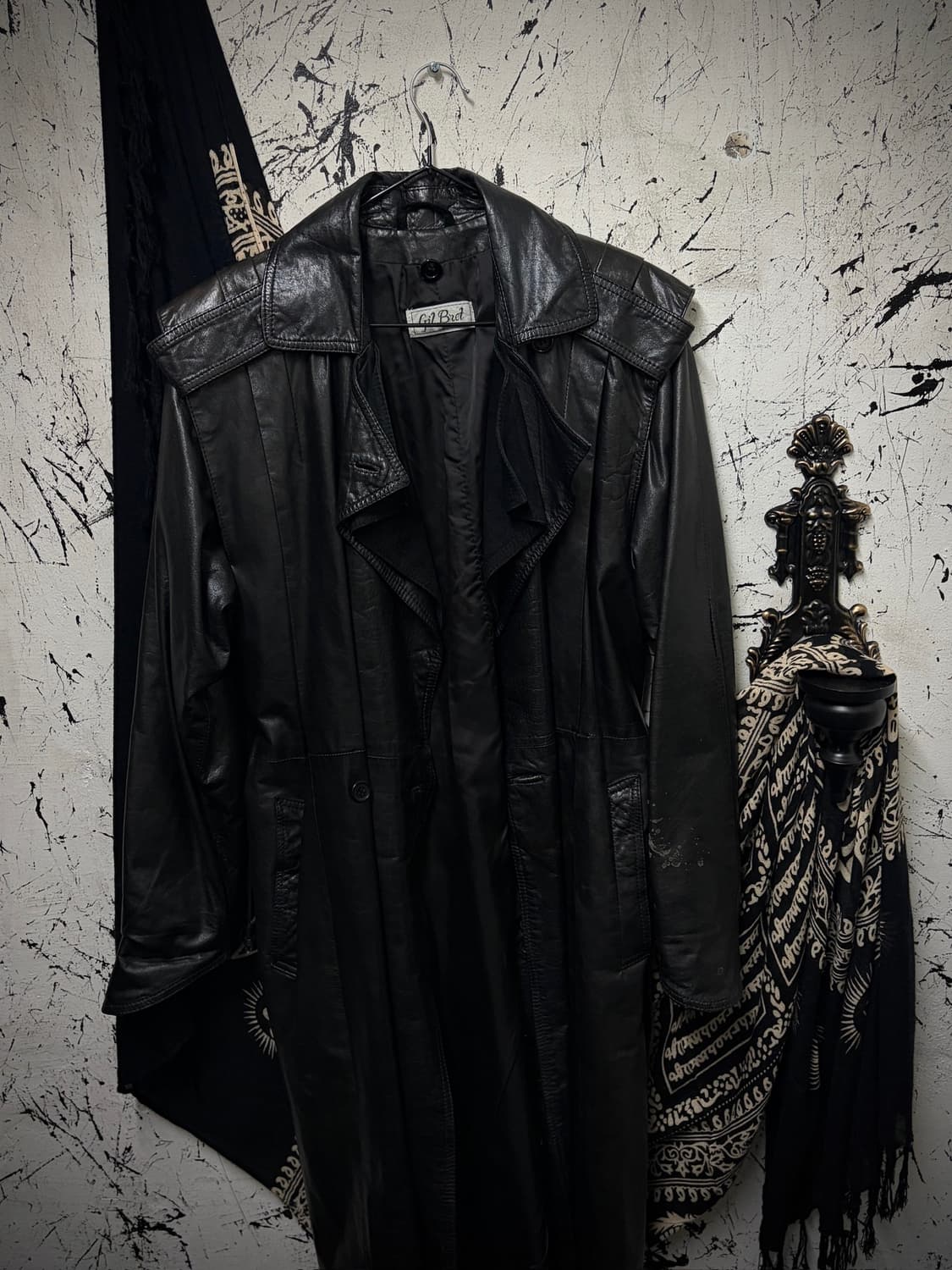Black leather coat 상품이미지1