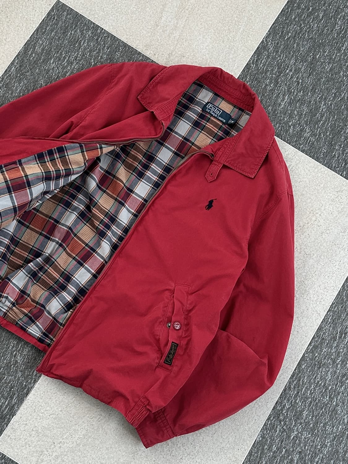 폴로 랄프로렌 레드 체크라이닝 해링턴 자켓  상품이미지4