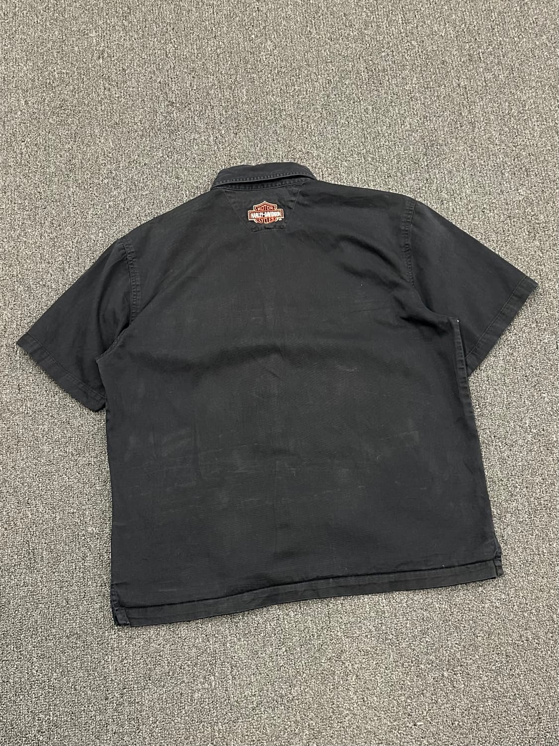 M)할리데이비슨 빈티지 자수 패치 블랙 반팔셔츠  상품이미지5