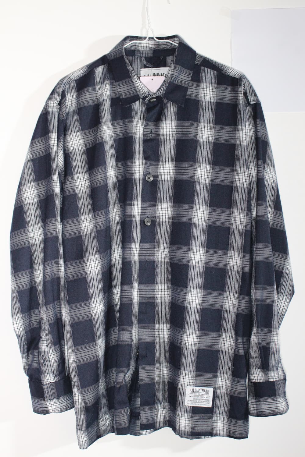 146. F.ILLUMINATE 네이비 체크 긴팔 셔츠 상품이미지1