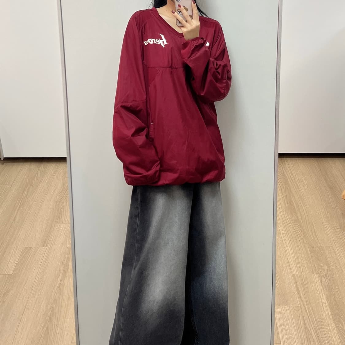 나이키 키움 히어로즈 버건디 웜업 바람막이 자켓 상품이미지1