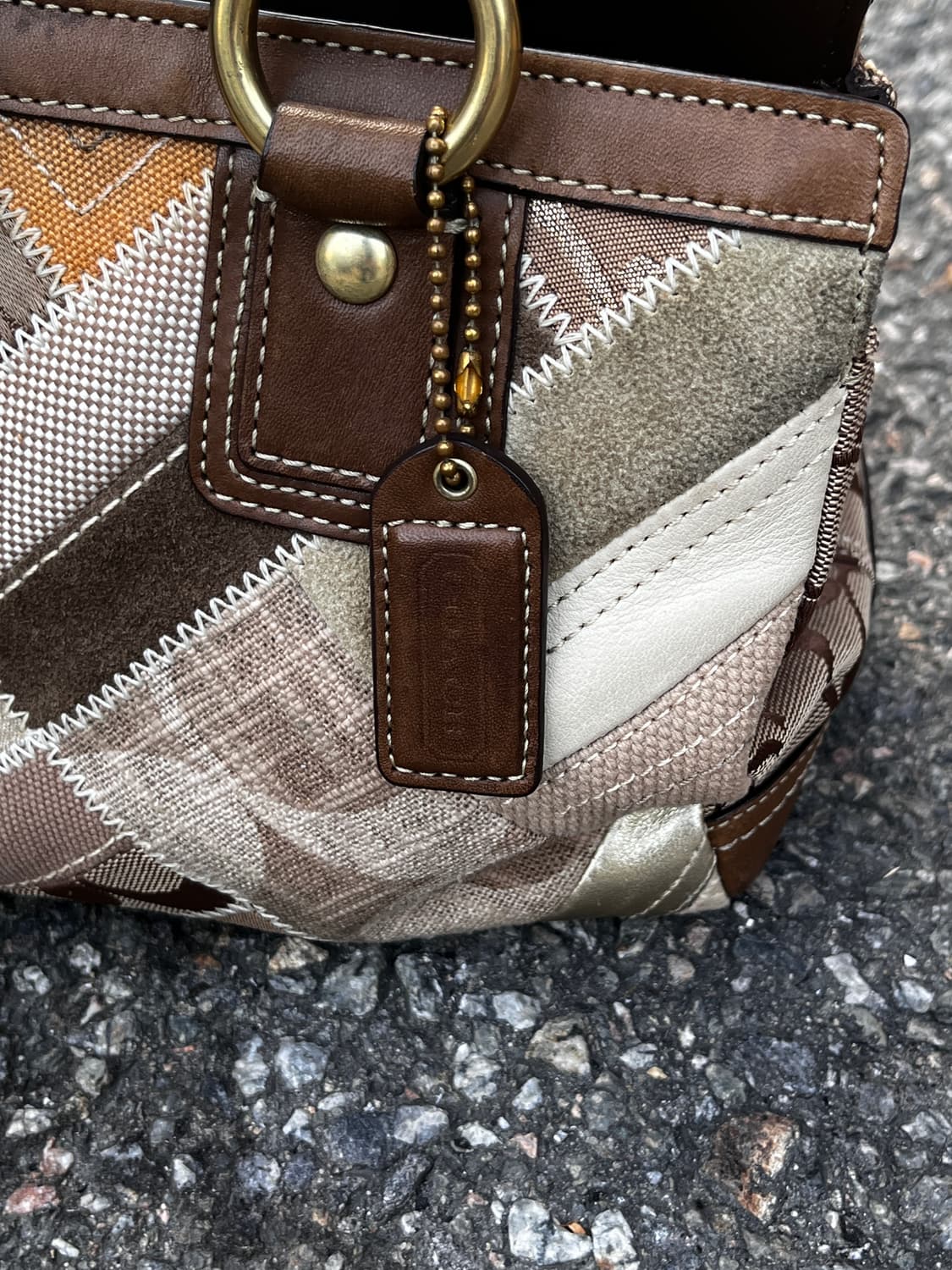 빈티지 코치 패치워크 숄더백 상품이미지5