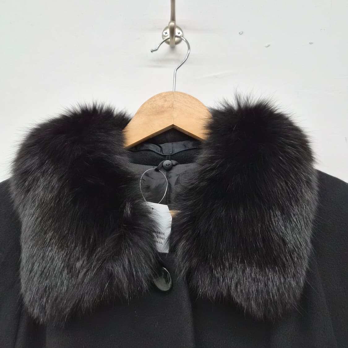 캐시미어 100% 블랙 밍크 퍼 롱 코트 여성 M 상품이미지4
