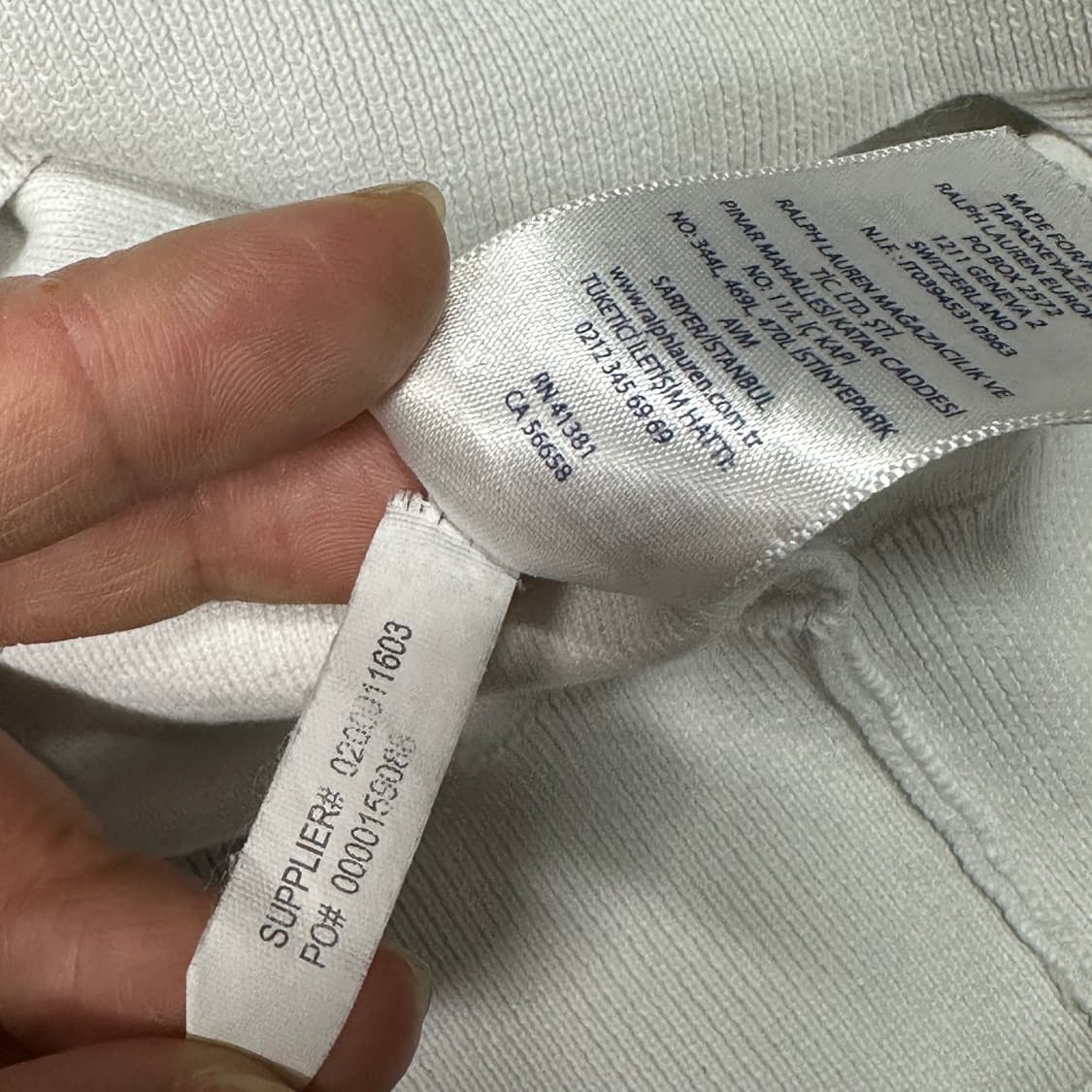 폴로랄프로렌 브이넥 화이트 니트  상품이미지4