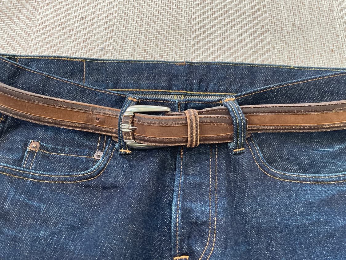 빈티지 Charles jourdan paris 브라운 레더 벨트 상품이미지2