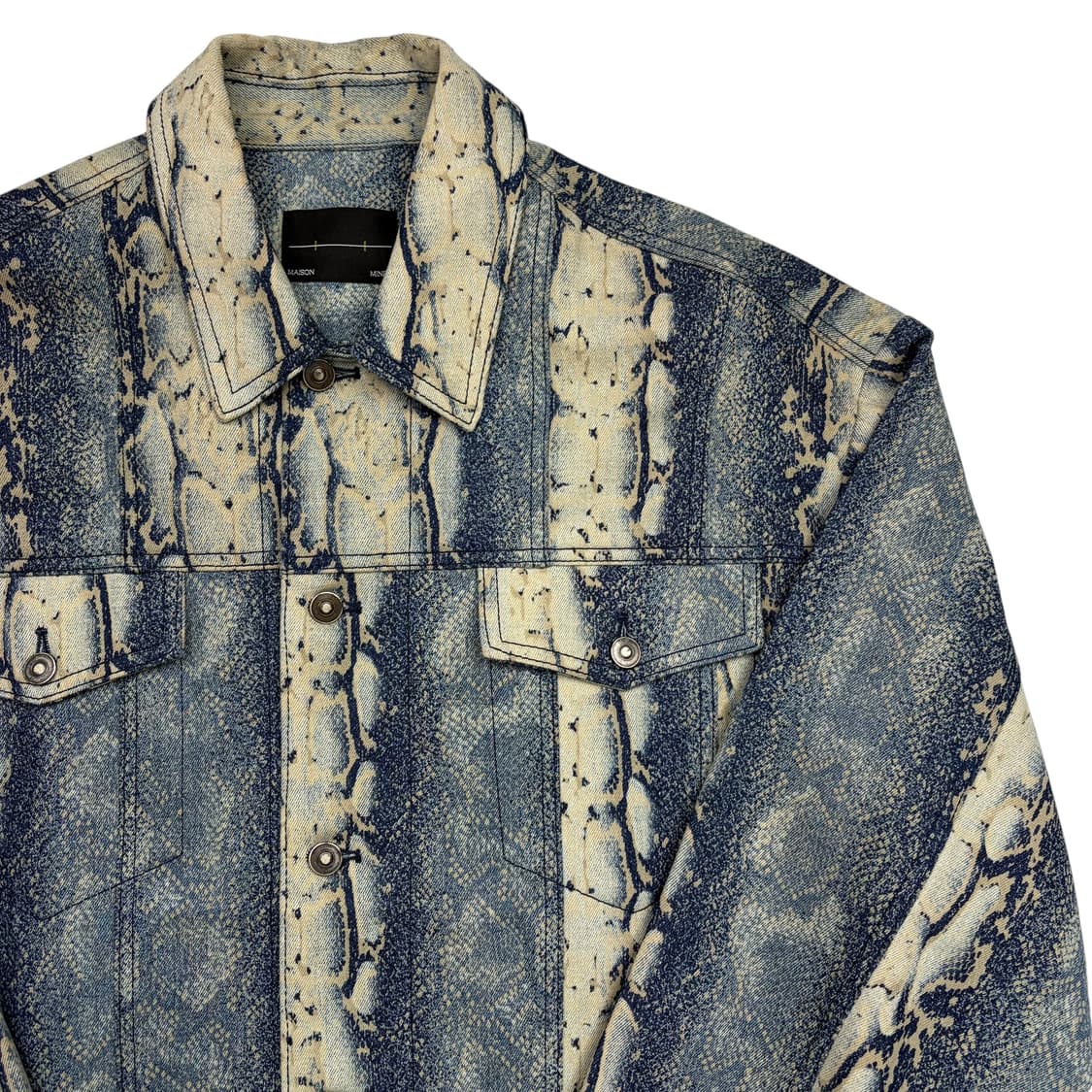 메종 미네드 머드 스네이크 데님 트러커 자켓 M 상품이미지2