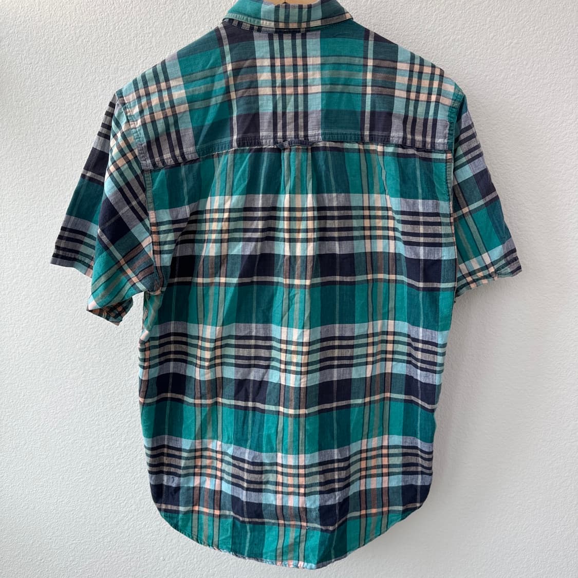 에디바우어 빈티지 마드라스 체크 반팔 셔츠 그린 M  상품이미지5