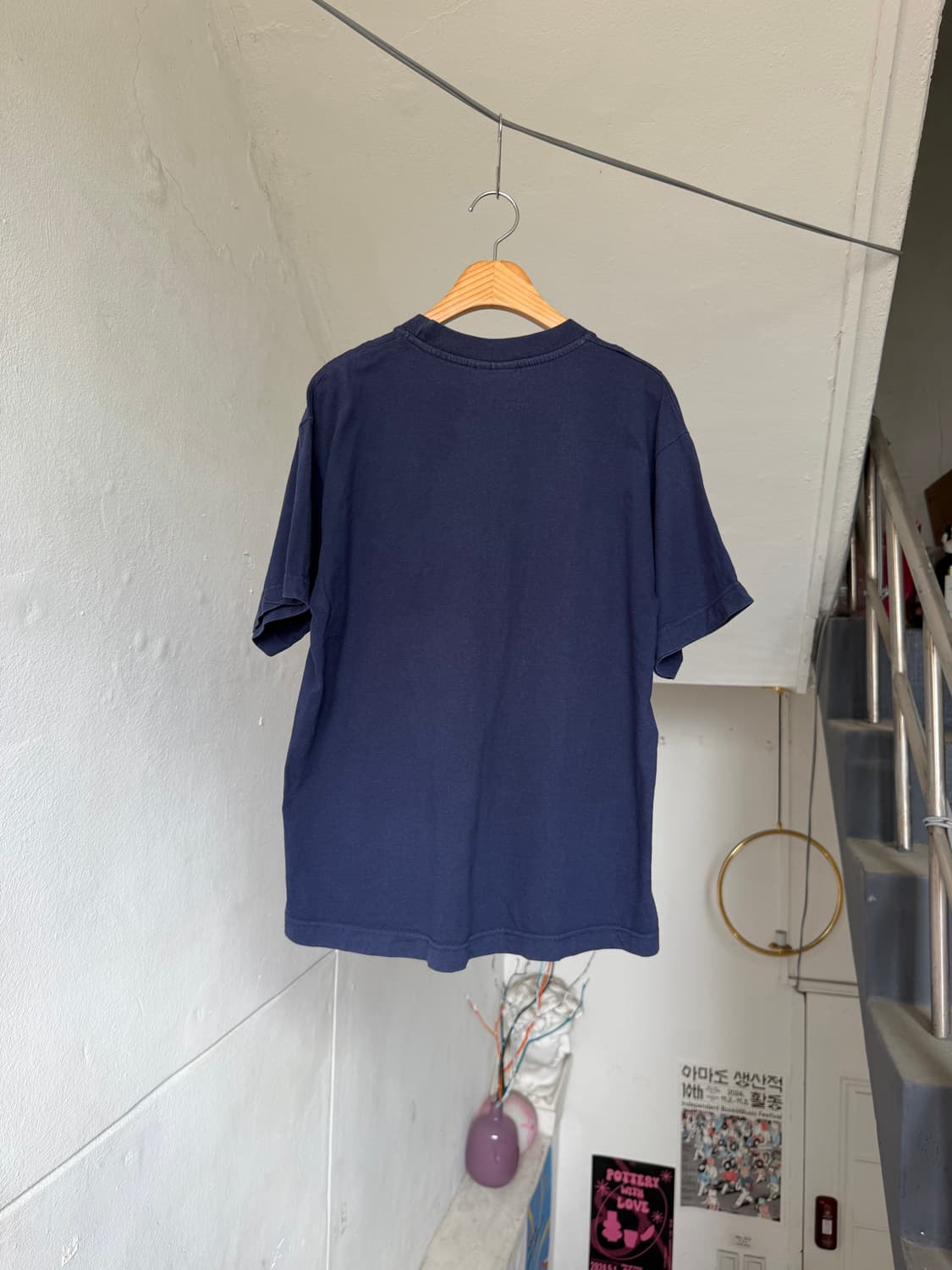 빈티지 네이비 자수 티셔츠 상품이미지5