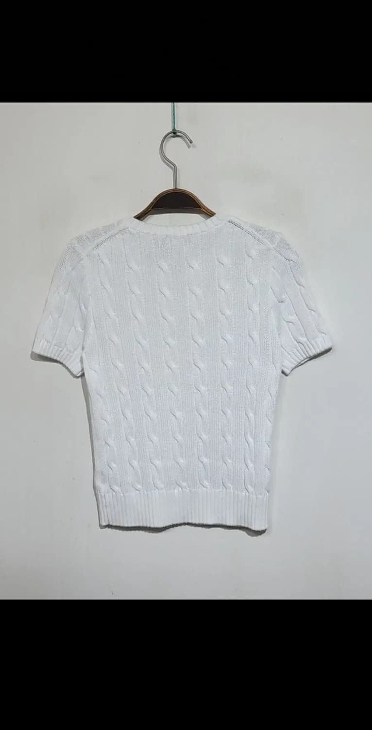 (S) 랄프로렌 폴로 케이블 반팔니트 화이트 꽈배기 스웨터  상품이미지7