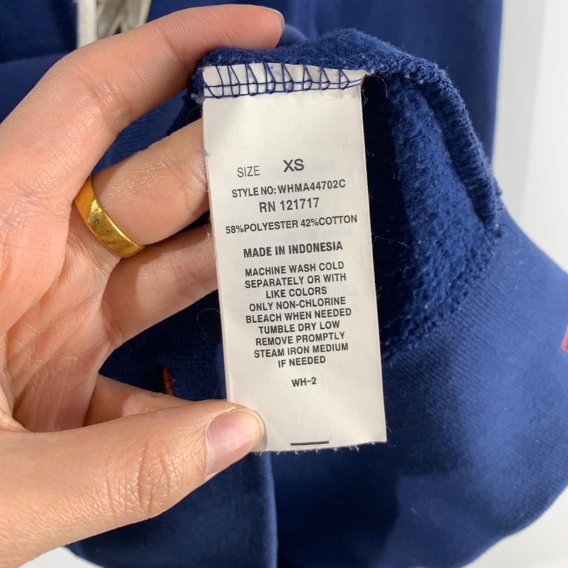 후아유 y2k 와투케 네이비 후드집업 상품이미지5