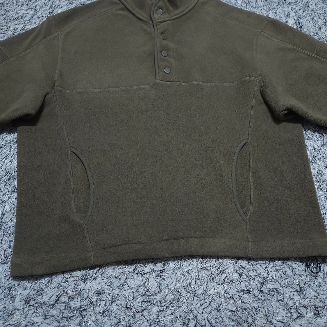 일꼬르소) M 남자 오버핏 뽀글이맨투맨 단추반집업 / 왕눈이샵 상품이미지5