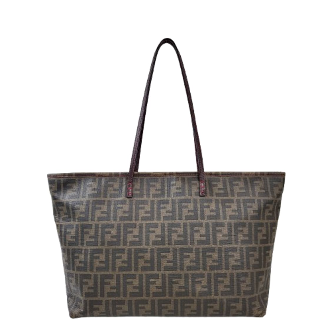 정품 펜디 주카 PVC 타바코브라운 스티치 쇼퍼백 상품이미지1