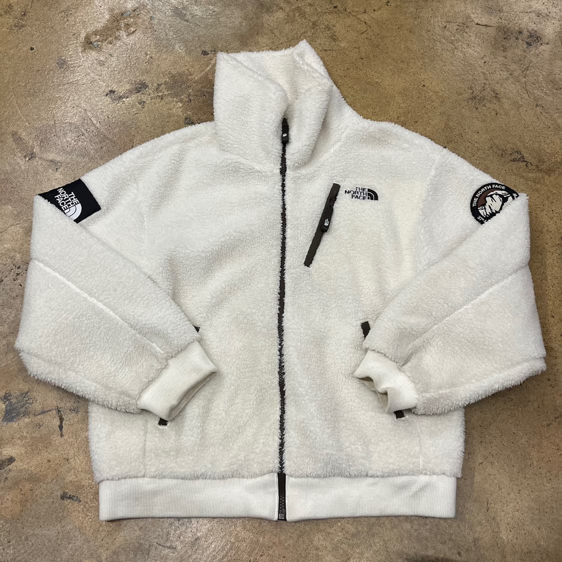 [정품/S] 노스페이스 화이트 뽀글이 플리스 집업 b16 상품이미지2