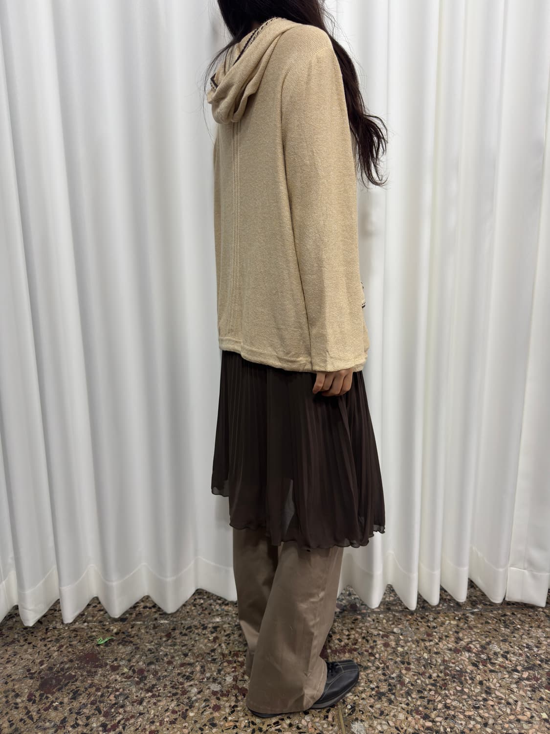 flower button hood cardigan 상품이미지4