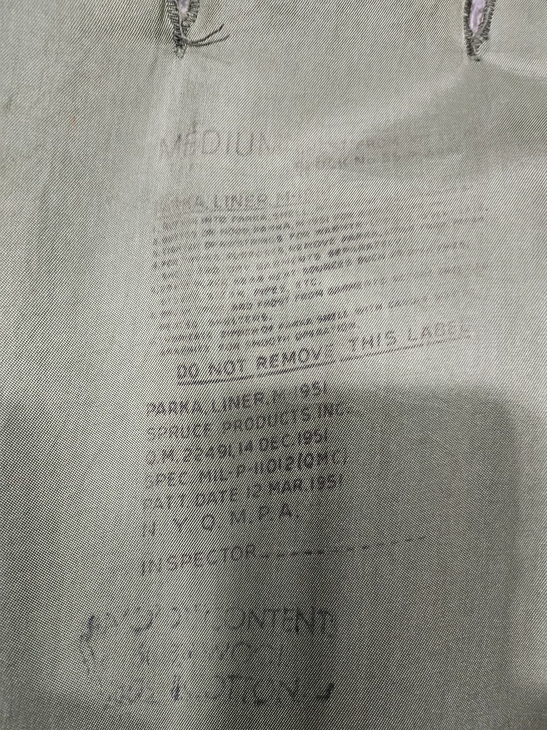 50s 미군오리지날 m51파카 양털내피 코요테후드 셋 상품이미지9