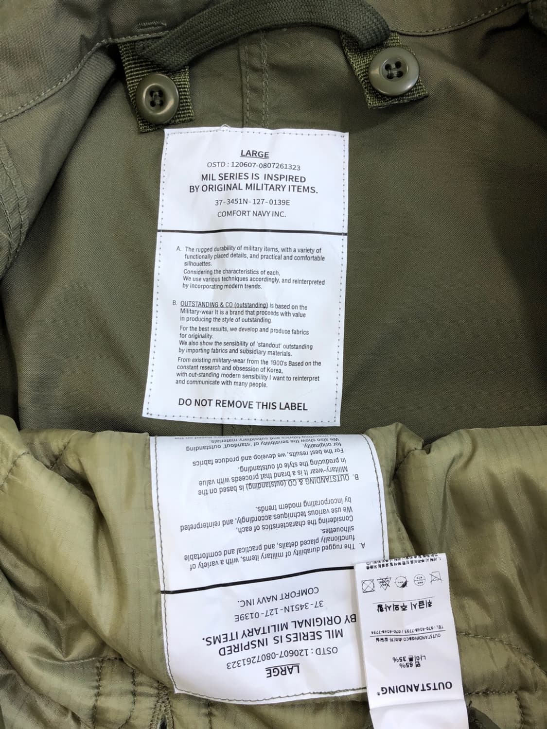 아웃스탠딩 M-65 피쉬테일 파카/#2274 상품이미지5
