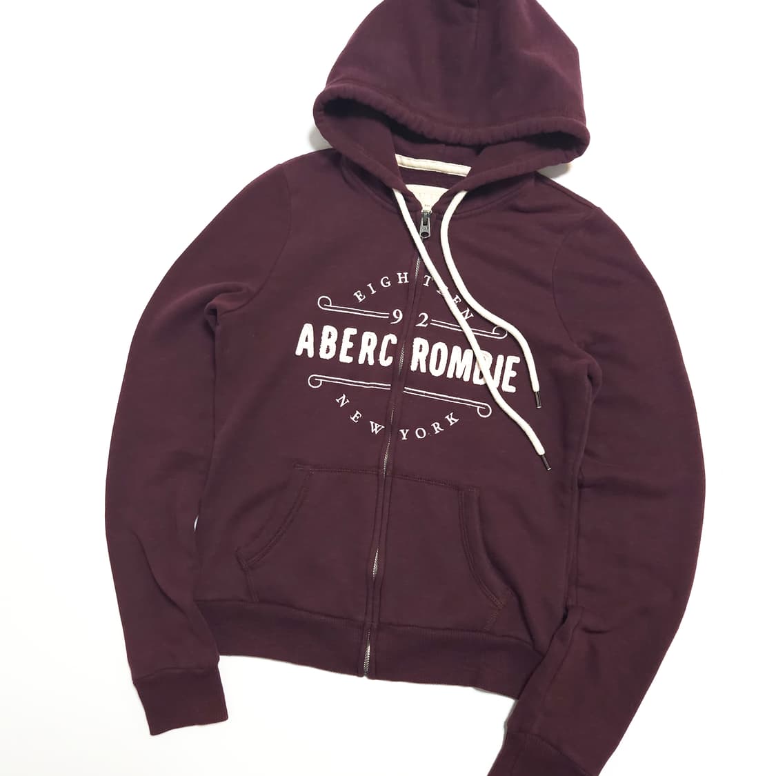 아베크롬비 스펠아웃 붙핏 후드 집업 버건디 상품이미지2