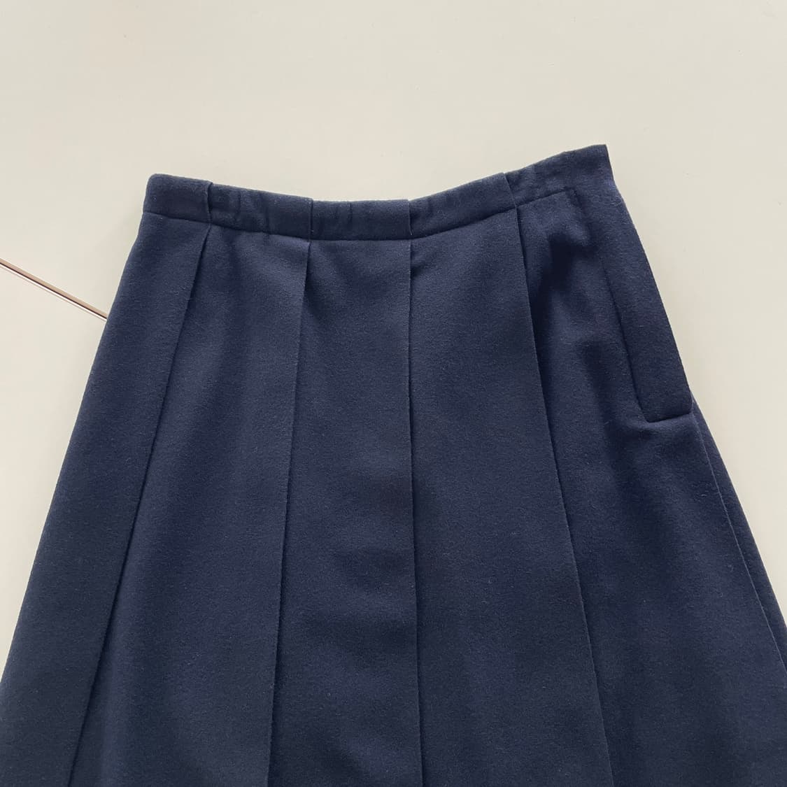 질 샌더 네이비 울 플리츠 스커트 상품이미지2