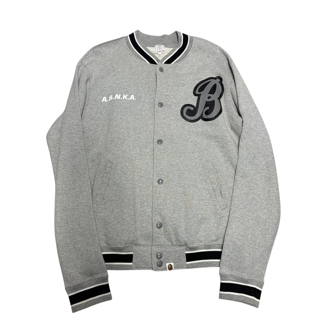 베이프 02 F/W Asnka 그레이 코튼 바시티 자켓 상품이미지2