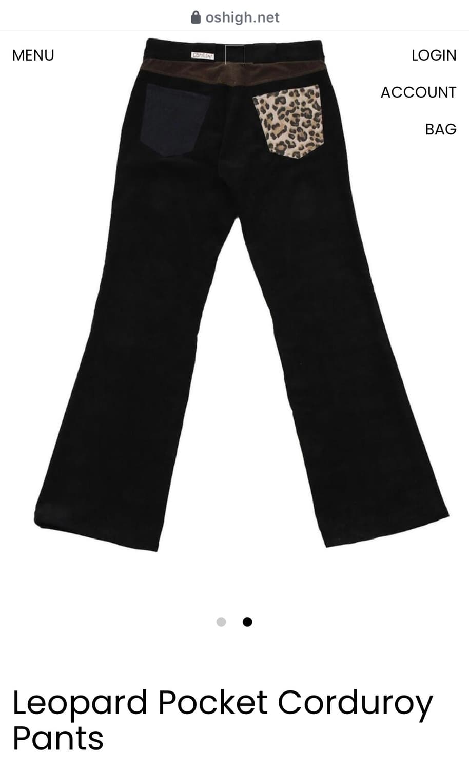 구함) oshigh leopard pocket corduroy pants 상품이미지1