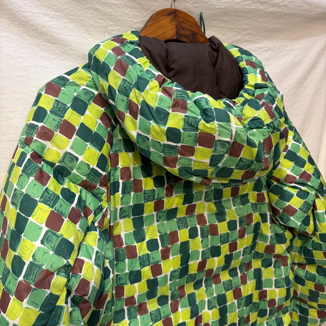 유니클로 X 마르니 체크 패턴 후드 패딩 점퍼 상품이미지8