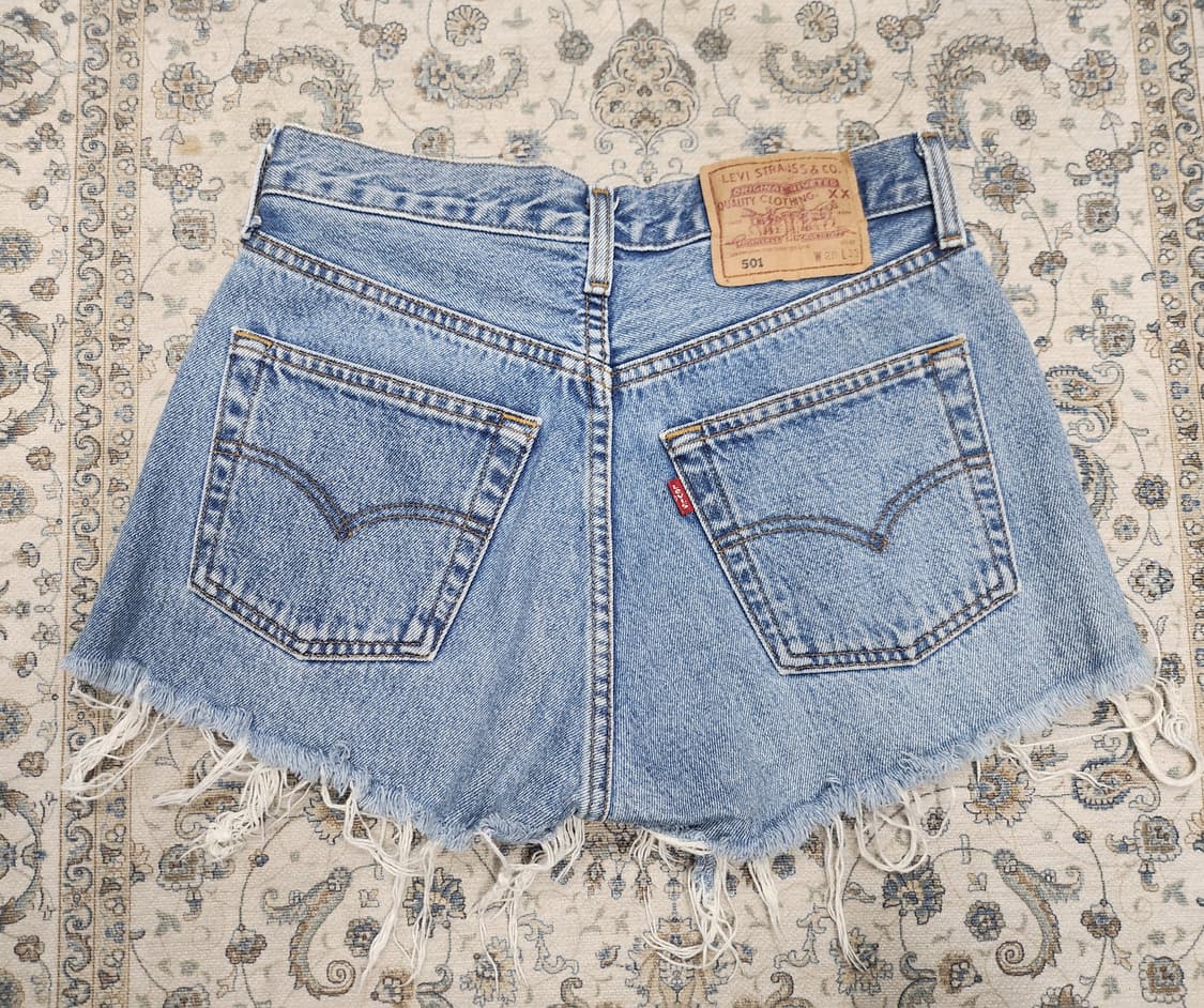 리바이스 501 데미지 청반바지 컷오프진 28사이즈 상품이미지2