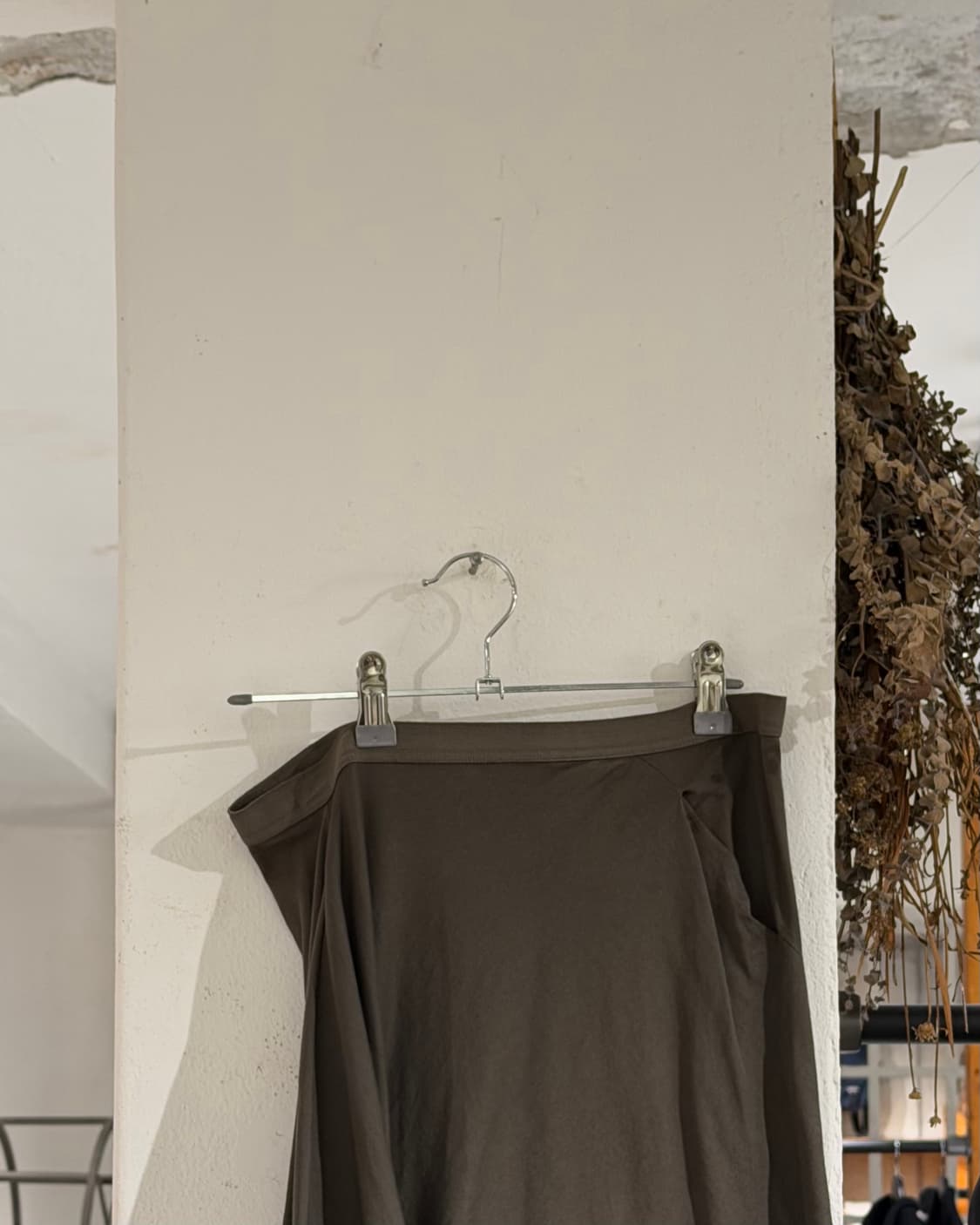 릭오웬스 카키 코튼 언발란스 스커트 상품이미지2