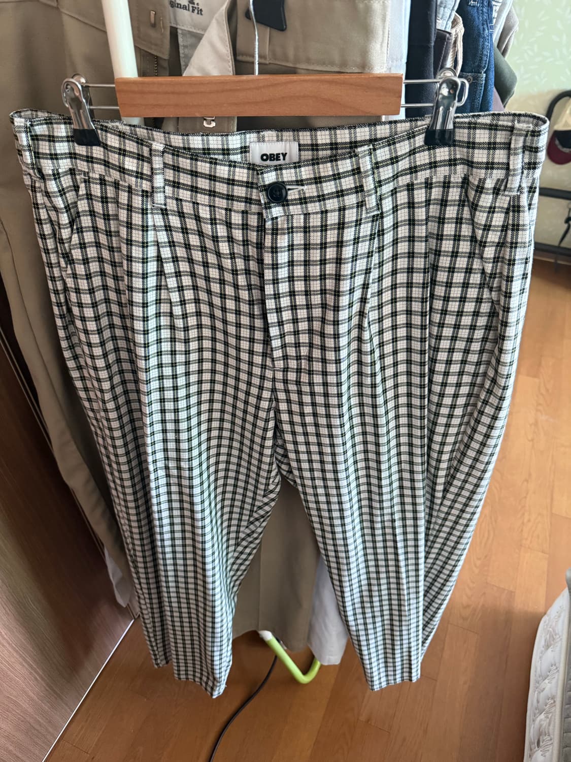 오베이 체크 팬츠 (새상품) 34사이즈 상품이미지2