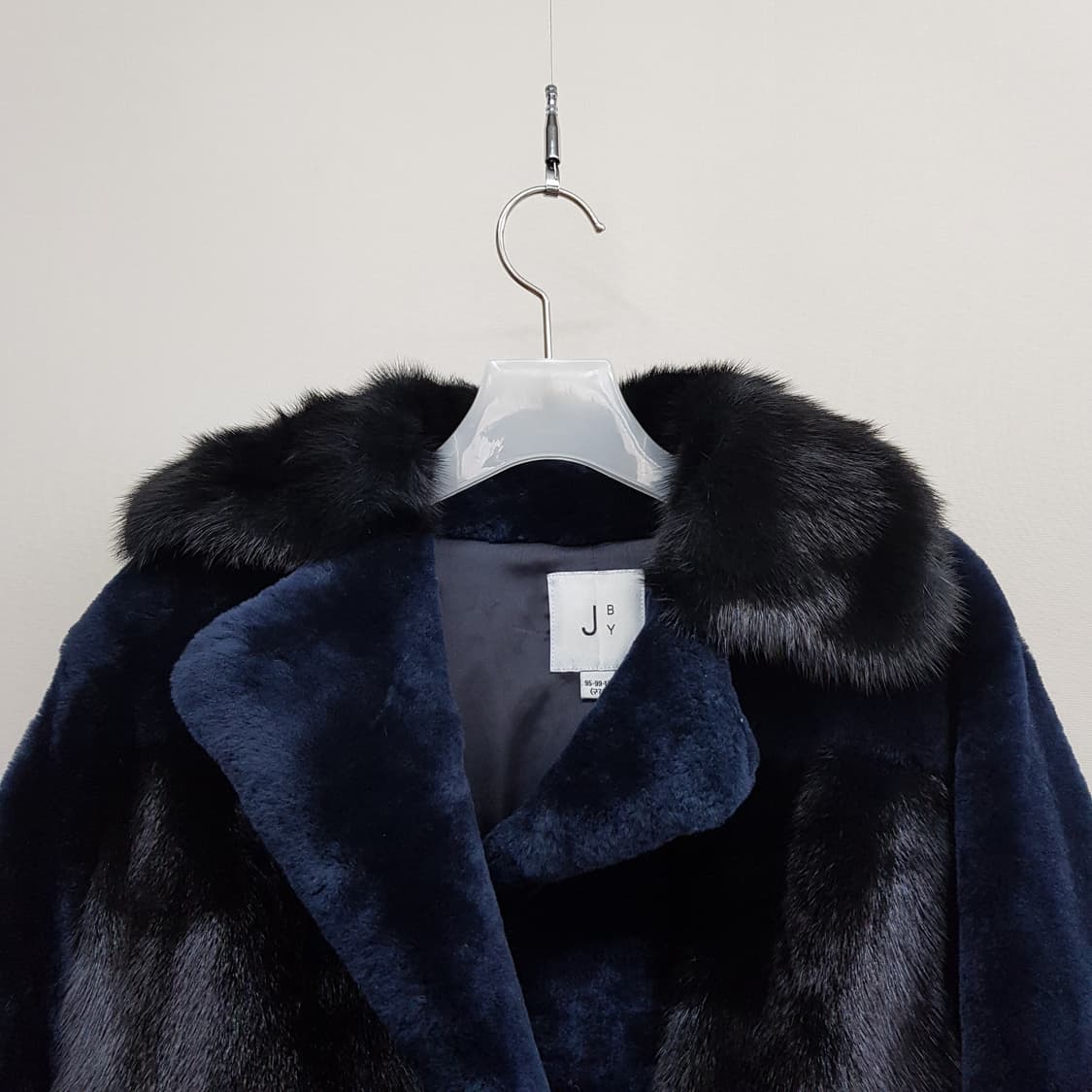 JBY 천연 양모 & 밍크 콤비 퍼 코트 77사이즈 상품이미지5