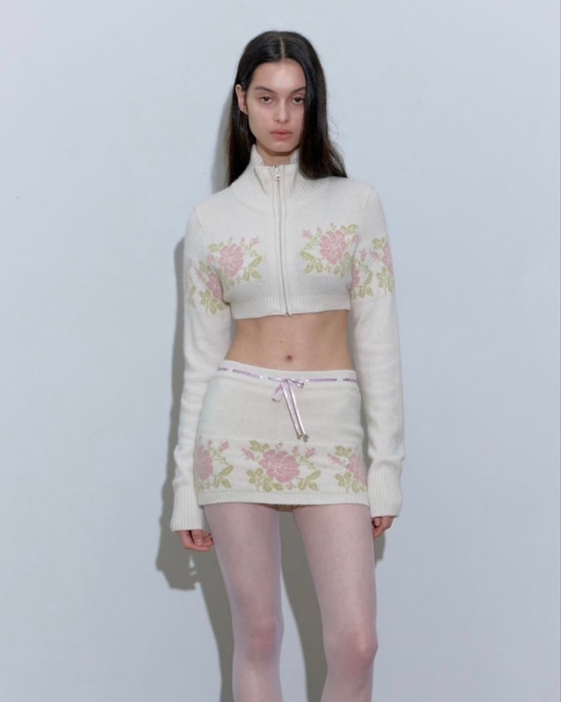 Angora Underboob Zip-Up Ivory S 상품이미지2