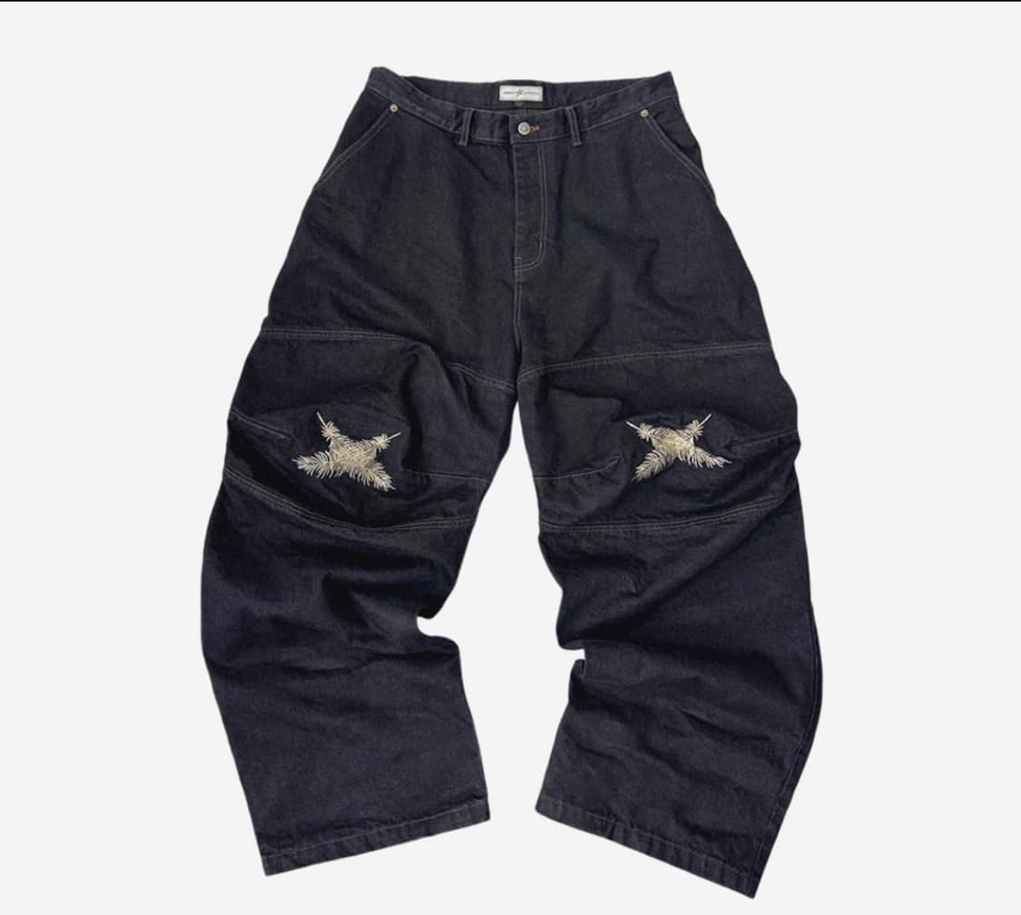 3아오이로 오오키 페더 데님 팬츠 - 다크 인디고 상품이미지1