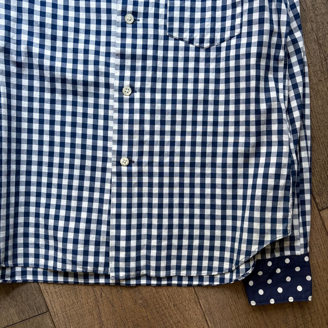 Dot Collar Check Blouse 상품이미지4