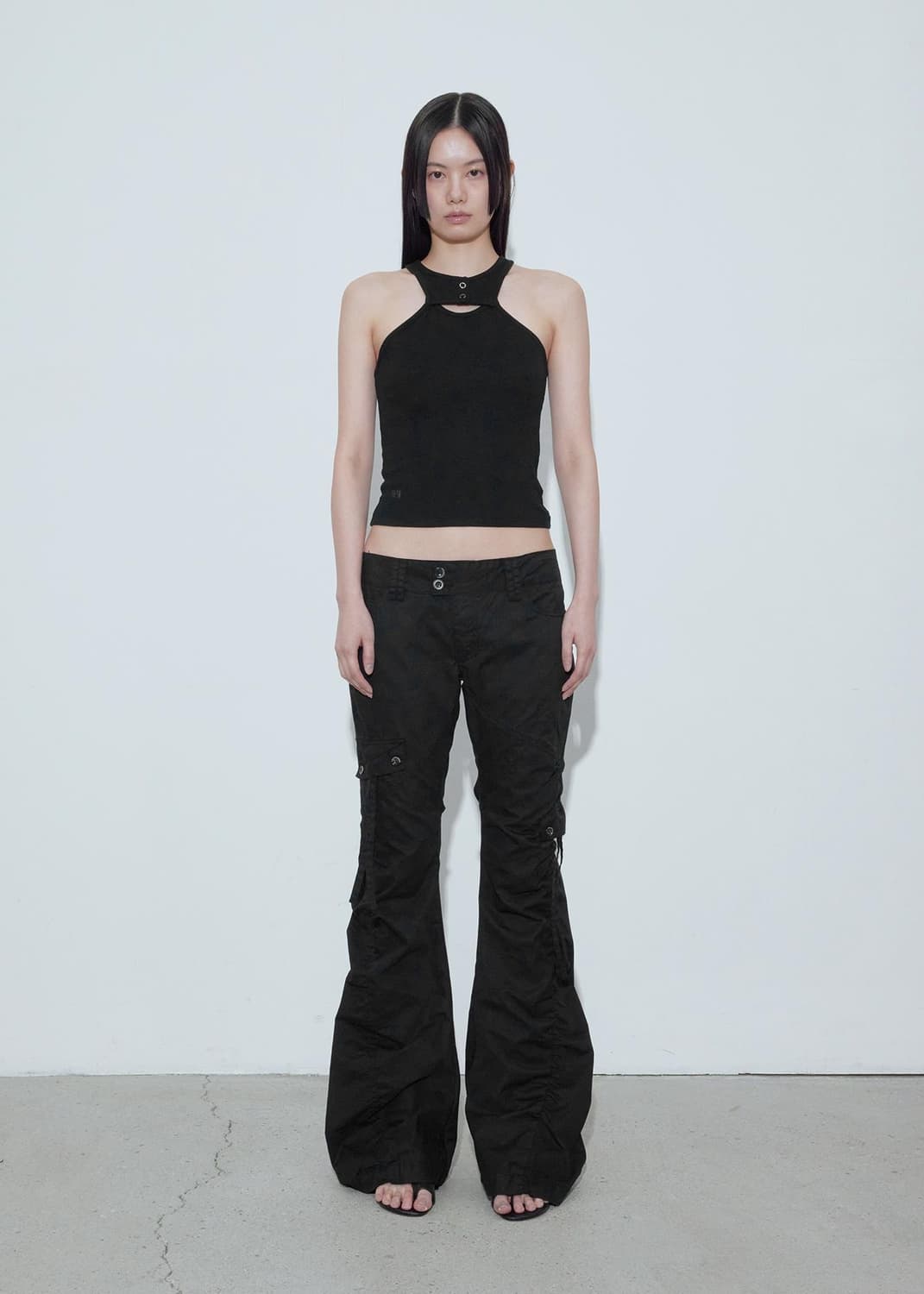 보헤미안서울 WASHED SHIRRING CARGO PANTS BLACK 상품이미지4