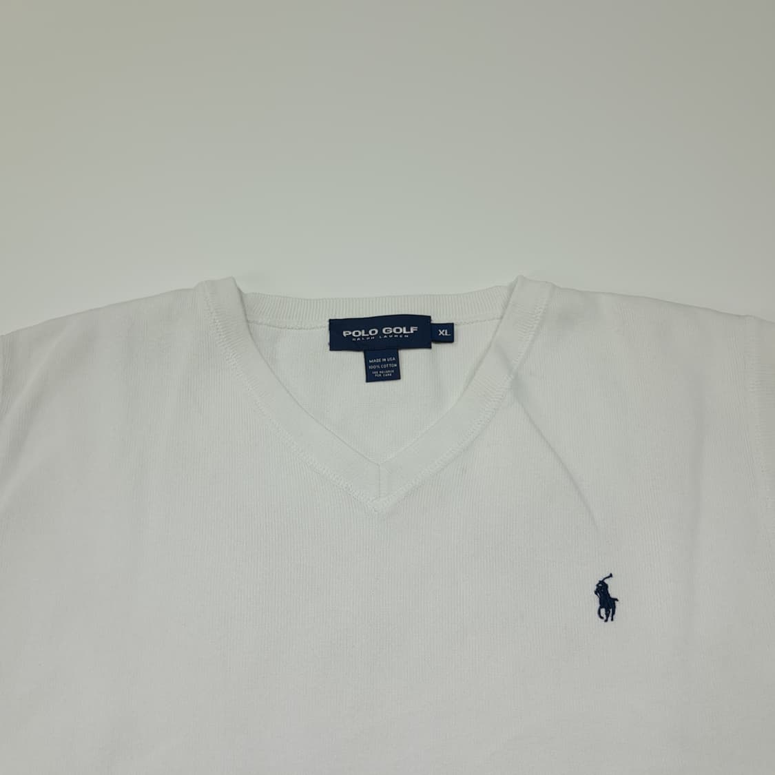 CL058 XL 폴로 골프 90s USA  퓨어 화이트 코튼 시그니처  상품이미지2